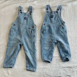 OshKosh B'gosh Blue and White Striped Overalls